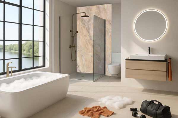 Der Glaser Urban. Innenausbau mit Glas im Bad und in der Küche.